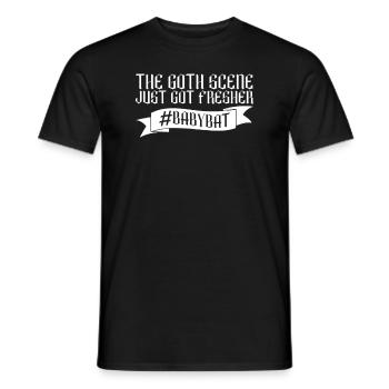 #Babybat - Baby Bat Gothic Goth Grufti Spruch - Männer T-Shirt - Schwarz - Vorne - AI Model Male 178 light (178cm)