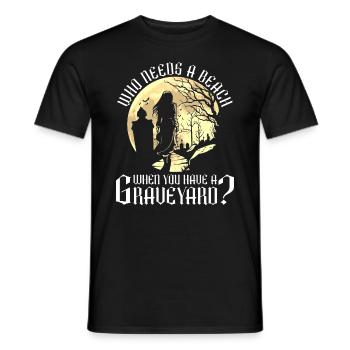 Cimetière Moontan-gothique Goth Fille Disant - T-shirt homme - noir - Devant - AI Model Male 178 light (178cm)