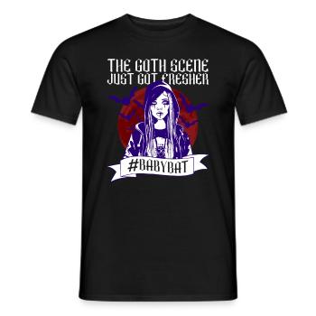 #Babybat - Baby Bat Gothic Goth Grufti Spruch - Männer T-Shirt - Schwarz - Vorne - AI Model Male 178 light (178cm)