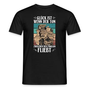 Glück Wenn Der Ton Zwischen Fingern Fließt Töpfer - Männer T-Shirt - Schwarz - Vorne - AI Model Male 178 light (178cm)