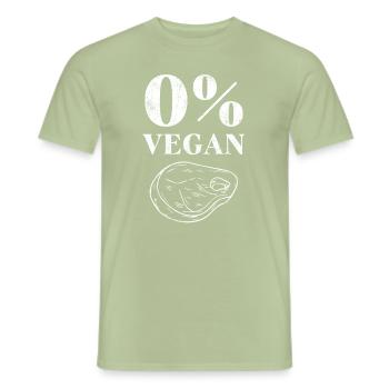 0 percent vegan - Men's T-Shirt - sage - Front - AI Model Male 178 light (178cm)