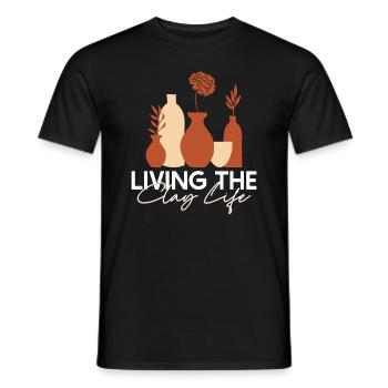 Living The Clay Life - Töpferin und Keramikerin - Männer T-Shirt - Schwarz - Vorne - AI Model Male 178 light (178cm)