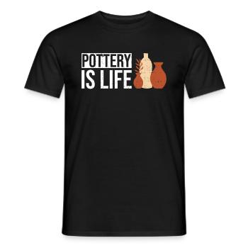 Pottery Is Life - Pottery Ceramic Artist - Men's T-Shirt - black - Front - AI Model Male 178 light (178cm)