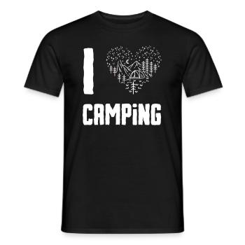 Ich liebe Camping - Männer T-Shirt - Schwarz - Vorne - AI Model Male 178 light (178cm)