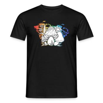Pilze Hippie Kostüm Tie Dye Psychedelika - Männer T-Shirt - Schwarz - Vorne - AI Model Male 178 light (178cm)