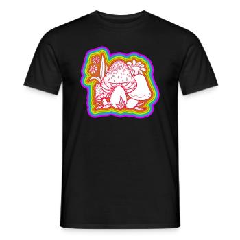 Pilze Hippie Kostüm Tie Dye Psychedelika - Männer T-Shirt - Schwarz - Vorne - AI Model Male 178 light (178cm)