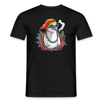 Rauchende Taube Cannabis Gras Hippie Kostüm - Männer T-Shirt - Schwarz - Vorne - AI Model Male 178 light (178cm)
