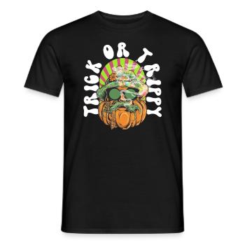 Trick Or Trippy Hippie Psychedelika Cannabis Gras - Männer T-Shirt - Schwarz - Vorne - AI Model Male 178 light (178cm)