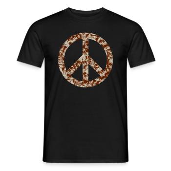 Peace Zeichen mit Totenköpfen - Hippie Halloween - Männer T-Shirt - Schwarz - Vorne - AI Model Male 178 light (178cm)