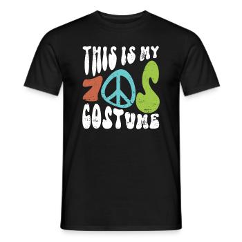 This is my 70s costume - hippie costume - Men's T-Shirt - black - Front - AI Model Male 178 light (178cm)
