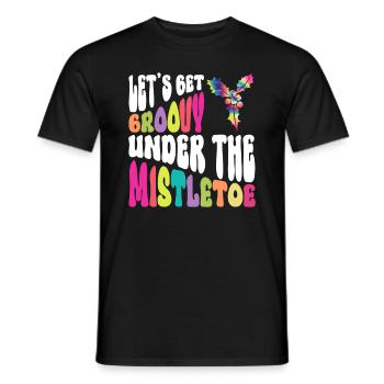 Let's groove under the mistletoe - hippie - Men's T-Shirt - black - Front - AI Model Male 178 light (178cm)