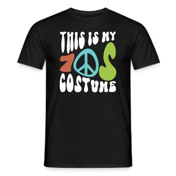 This is my 70s costume - hippie costume - Men's T-Shirt - black - Front - AI Model Male 178 light (178cm)