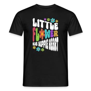 Little Flower - Big Hippie Heart - Hippie Costume - T-shirt homme - noir - Devant - AI Model Male 178 light (178cm)