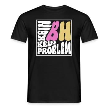 No bra No problem - Hippie costume 70s - Men's T-Shirt - black - Front - AI Model Male 178 light (178cm)