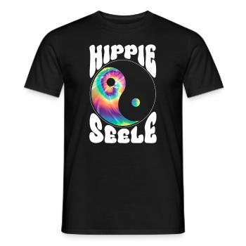 Hippie Seele - Hippie Kostüm 70er - Männer T-Shirt - Schwarz - Vorne - AI Model Male 178 light (178cm)