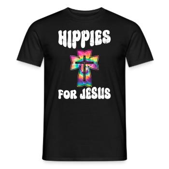 Hippies For Jesus - Hippie-Kostüm Tie Dye - Männer T-Shirt - Schwarz - Vorne - AI Model Male 178 light (178cm)