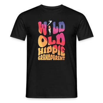 Wild Old Hippie Grandparent - Hippie Kostüm - Männer T-Shirt - Schwarz - Vorne - AI Model Male 178 light (178cm)