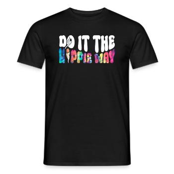 Do It The Hippie Way - Hippie Costume Tie Dye - T-shirt homme - noir - Devant - AI Model Male 178 light (178cm)