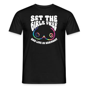 Hippie Kostüm Tie Dye Kein BH - Männer T-Shirt - Schwarz - Vorne - AI Model Male 178 light (178cm)