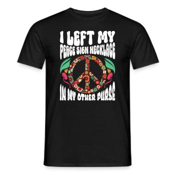 Hippie Costume Tie Dye Peace 70s - Men's T-Shirt - black - Front - AI Model Male 178 light (178cm)