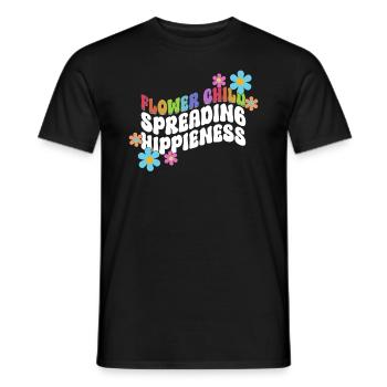 Blumenkind, das Hippieness verbreitet - Hippie - Männer T-Shirt - Schwarz - Vorne - AI Model Male 178 light (178cm)