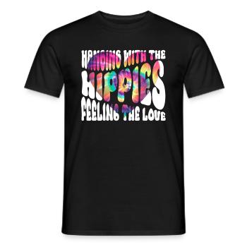 Hanging With The Hippies Feeling The Love Tie Dye - Men's T-Shirt - black - Front - AI Model Male 178 light (178cm)