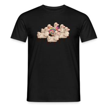 Rainbow Sheep in Herd - Hippie Costume Tie Dye - Men's T-Shirt - black - Front - AI Model Male 178 light (178cm)