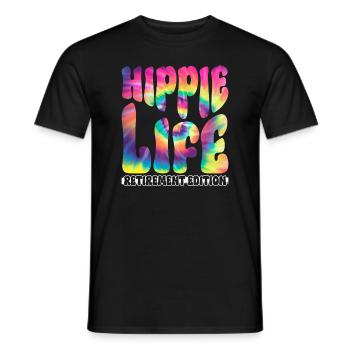 Hippie Life - Retirement Edition - Hippie Tie Dye - Männer T-Shirt - Schwarz - Vorne - AI Model Male 178 light (178cm)