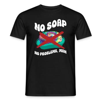 Pas de problèmes sans savon, homme - teinture de cravate hippie - T-shirt homme - noir - Devant - AI Model Male 178 light (178cm)