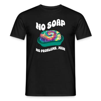 Pas de problèmes sans savon, homme - teinture de cravate hippie - T-shirt homme - noir - Devant - AI Model Male 178 light (178cm)
