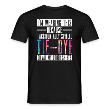 Tie-Dye auf anderen Shirts verschüttet - Hippie - Männer T-Shirt - Schwarz - Vorne - AI Model Male 178 light (178cm)