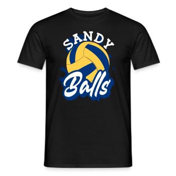 Sandy Balls - Volleyball de plage amusant - T-shirt homme - noir - Devant - AI Model Male 178 light (178cm)