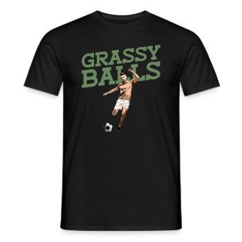 Grasige Bälle - Lustiger Fußball - Männer T-Shirt - Schwarz - Vorne - AI Model Male 178 light (178cm)