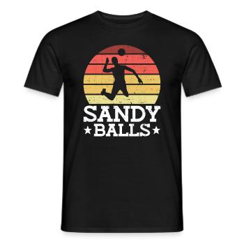 Sandy Balls - Lustiger Beach-Volleyball - Männer T-Shirt - Schwarz - Vorne - AI Model Male 178 light (178cm)