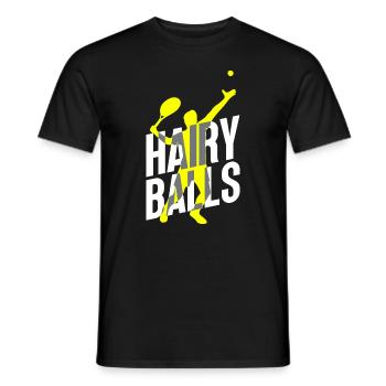 Hairy Balls - Drôle de tennis - T-shirt homme - noir - Devant - AI Model Male 178 light (178cm)