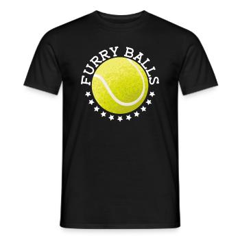 Furry Balls - Drôle de tennis - T-shirt homme - noir - Devant - AI Model Male 178 light (178cm)
