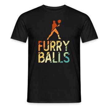 Furry Balls - Drôle de tennis - T-shirt homme - noir - Devant - AI Model Male 178 light (178cm)