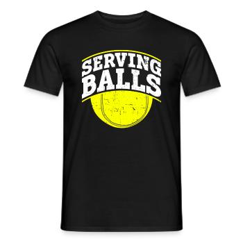 Balles de service - Tennis amusant - T-shirt homme - noir - Devant - AI Model Male 178 light (178cm)