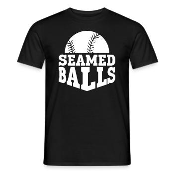 Gesäumte Bälle - Lustiger Baseball - Männer T-Shirt - Schwarz - Vorne - AI Model Male 178 light (178cm)