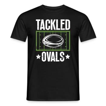 Ovales plaqués - Drôle de rugby - T-shirt homme - noir - Devant - AI Model Male 178 light (178cm)