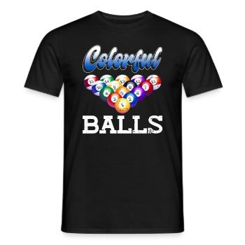 Bunte Kugeln - Lustig Billard - Männer T-Shirt - Schwarz - Vorne - AI Model Male 178 light (178cm)