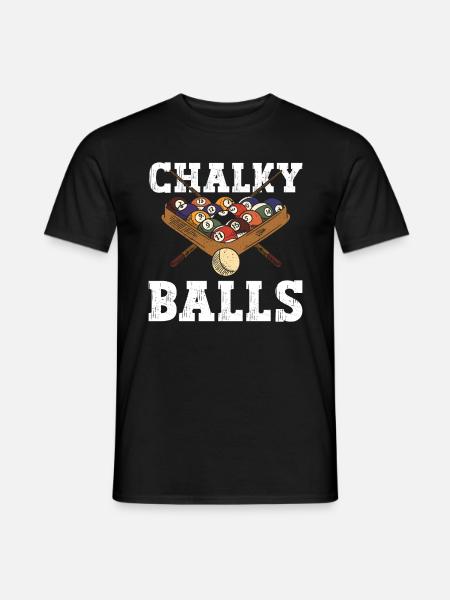 Chalky Balls - Lustige Billardkugeln - Männer T-Shirt - Schwarz