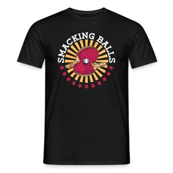 Klatschende Bälle - Funny Ping Pong - Männer T-Shirt - Schwarz - Vorne - AI Model Male 178 light (178cm)