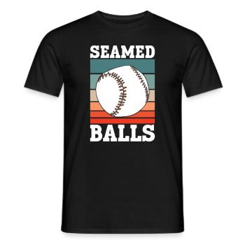 Gesäumte Bälle - Lustiger Baseball - Männer T-Shirt - Schwarz - Vorne - AI Model Male 178 light (178cm)