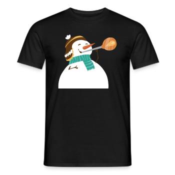 Schneemann als Glasbläser - Weihnachten - Männer T-Shirt - Schwarz - Vorne - AI Model Male 178 light (178cm)