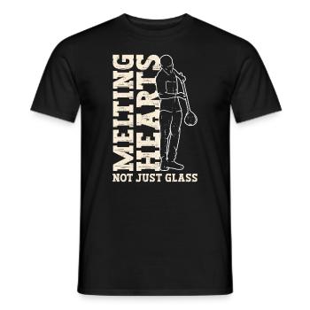 Schmelzende Herzen - Nicht nur Glas - Glasbläserei - Männer T-Shirt - Schwarz - Vorne - AI Model Male 178 light (178cm)