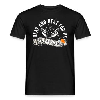 Hitze und Schlag für uns Glasbläser - Glasblasen - Männer T-Shirt - Schwarz - Vorne - AI Model Male 178 light (178cm)