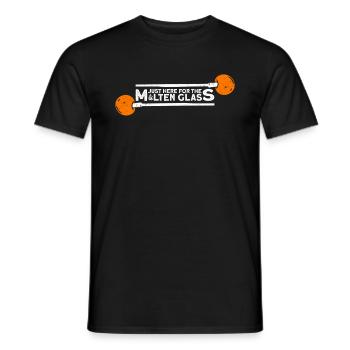 Seulement ici pour le verre fondu - soufflage de verre - T-shirt homme - noir - Devant - AI Model Male 178 light (178cm)