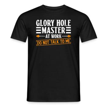 Glory Hole Master At Work Do Not Talk Glassblower - Men's T-Shirt - black - Front - AI Model Male 178 light (178cm)