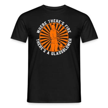 Wo Feuer ist, da ist auch ein Glasbläser - - Männer T-Shirt - Schwarz - Vorne - AI Model Male 178 light (178cm)